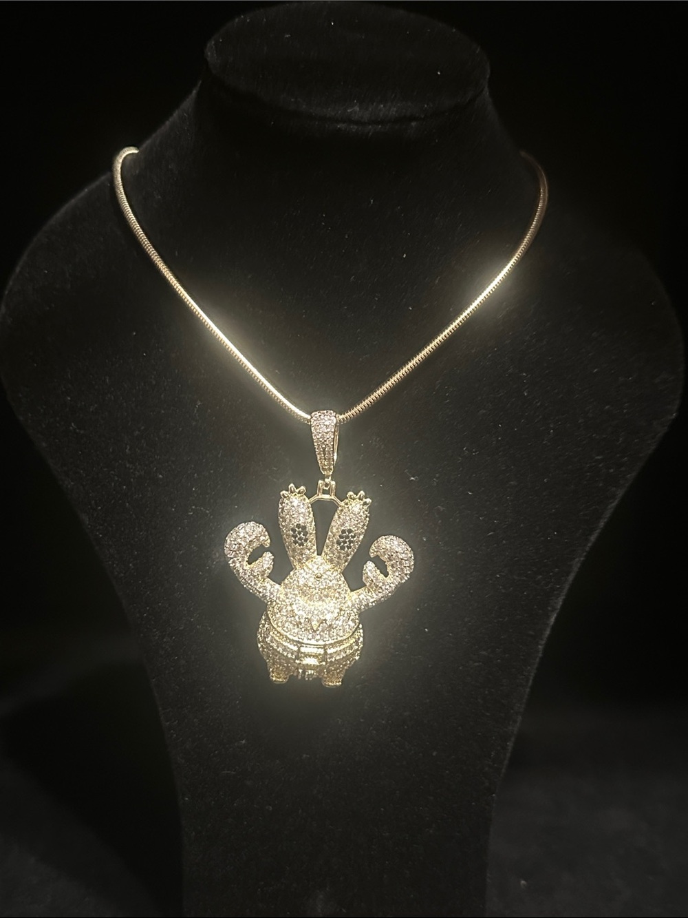 Gold Crystal Mr. Krabs “ SpongeBob “ Pendant Necklace